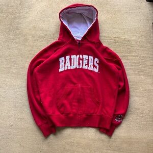 Size small vintage badgers zip up with a super sick embroidery on the sleeve